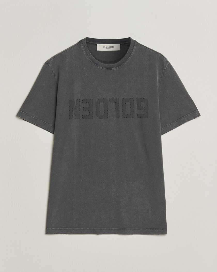Golden Goose Distressed Cotton T-Shirt Anthracite – Grigio