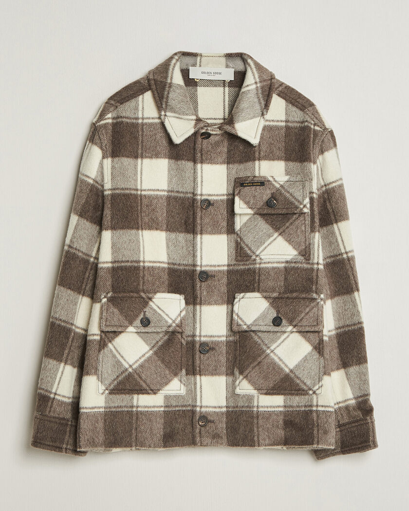Golden Goose Wool/Mohair Work Jacket Brown/White – Marrone