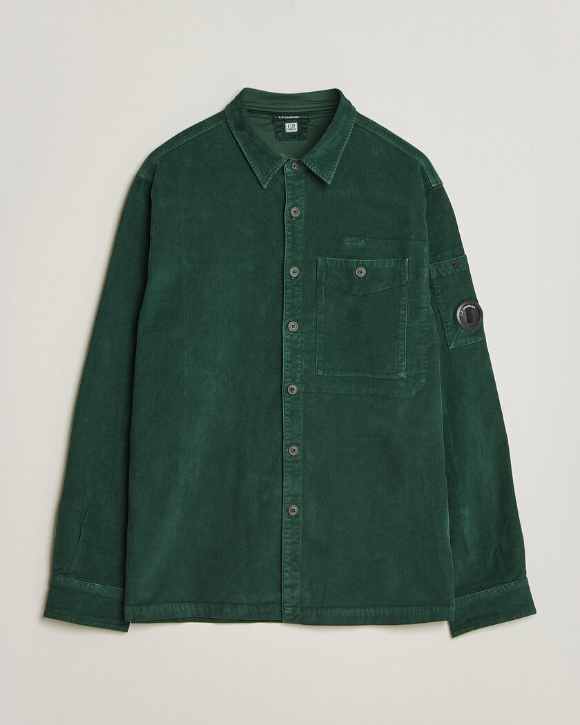 C.P. Company Corduroy Lens Overshirt Emerald Green – Verde