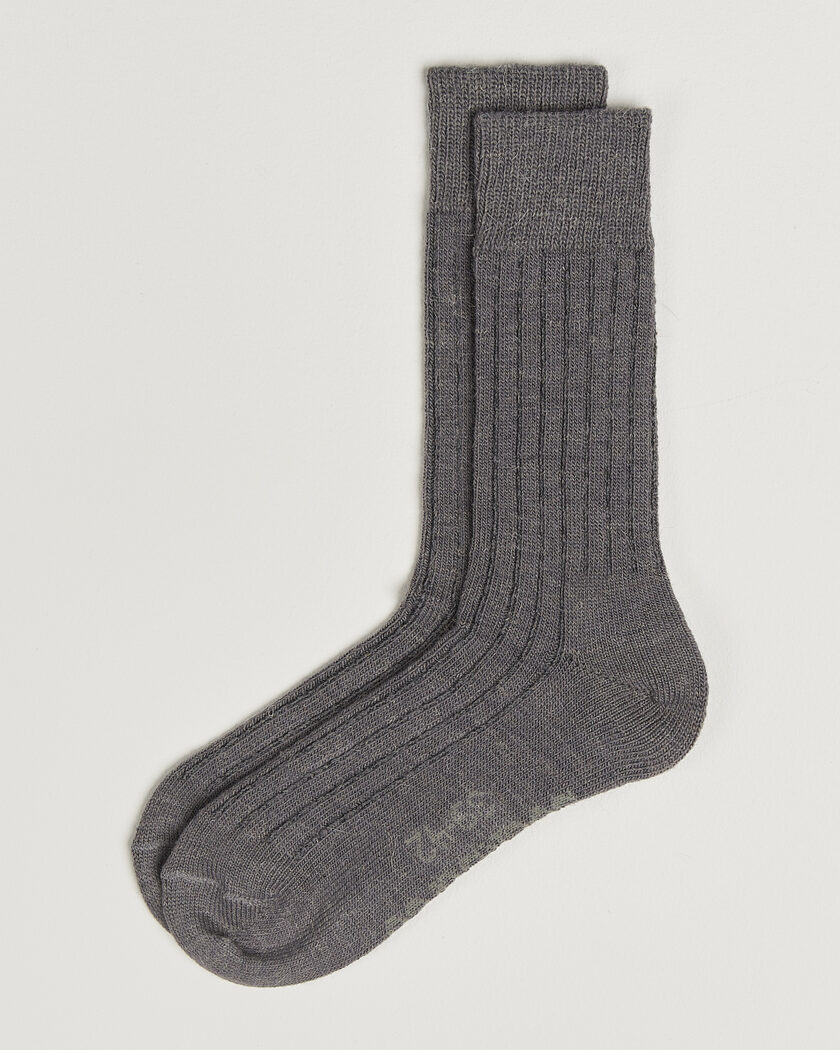Alpacasocks & Co 2-Pack Ribbed Alpacka Wool Socks Dark Grey – Grigio