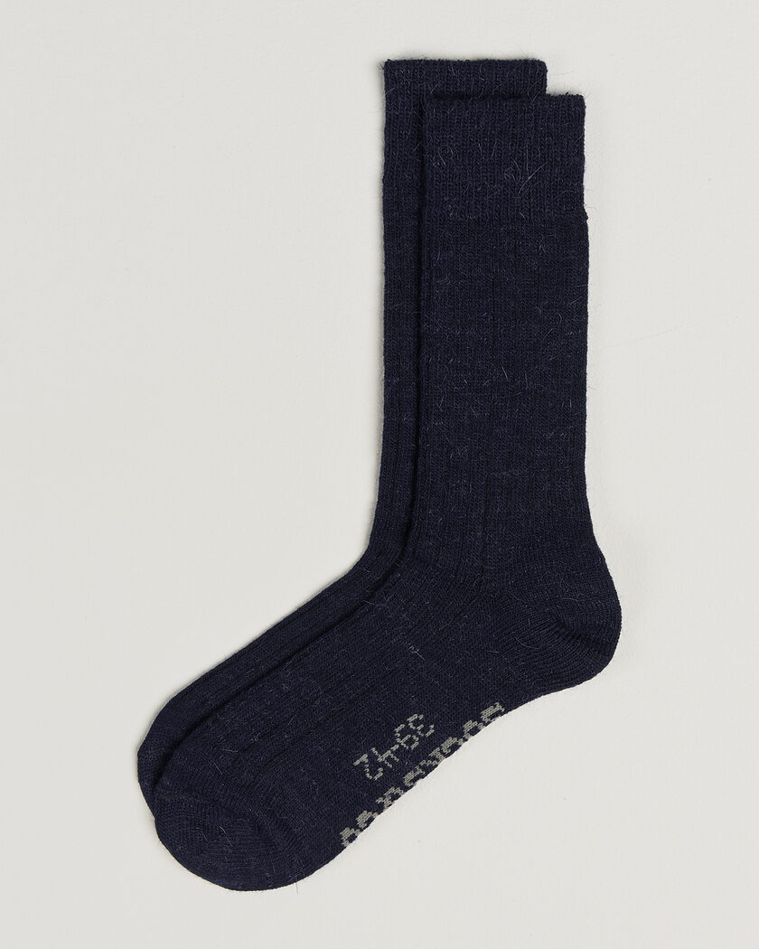 Alpacasocks & Co 2-Pack Ribbed Alpacka Wool Socks Navy – Blu