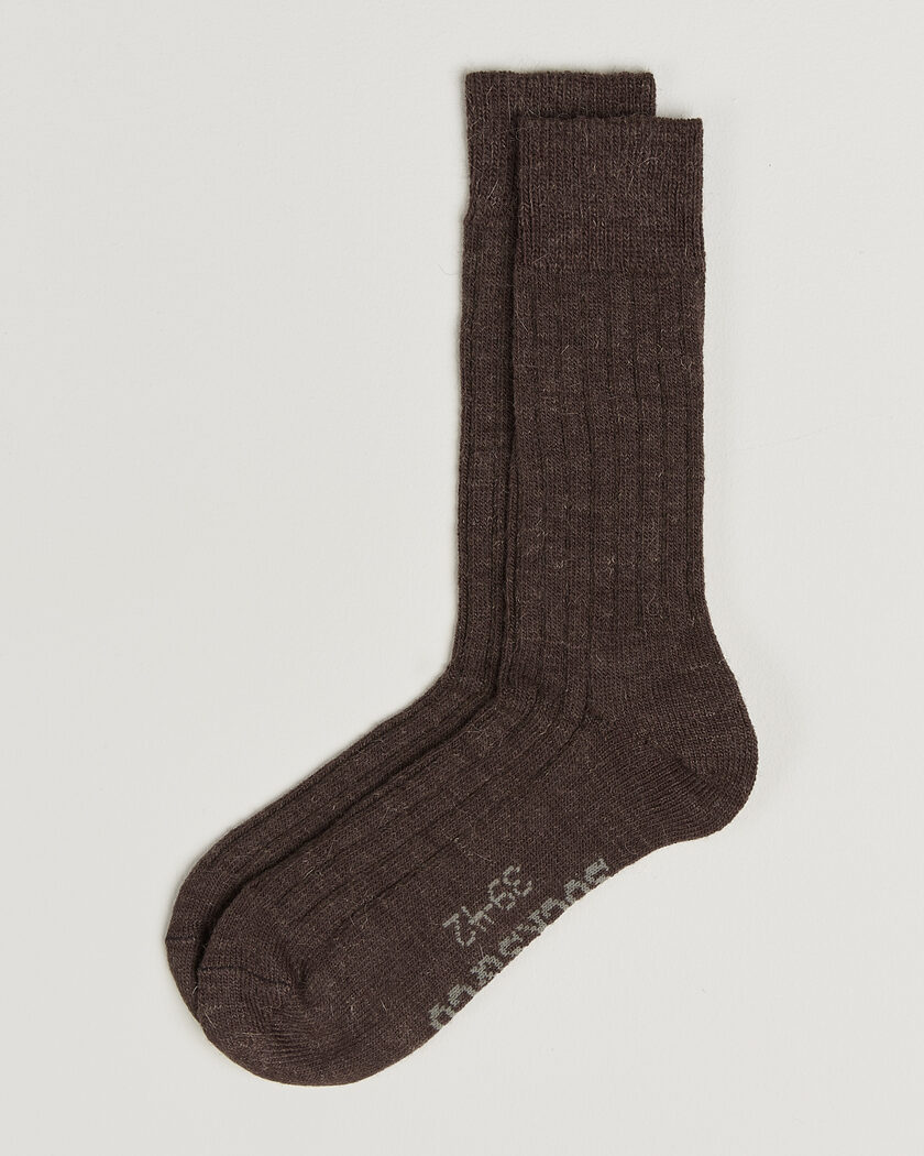 Alpacasocks & Co 2-Pack Ribbed Alpacka Wool Socks Cacao – Marrone
