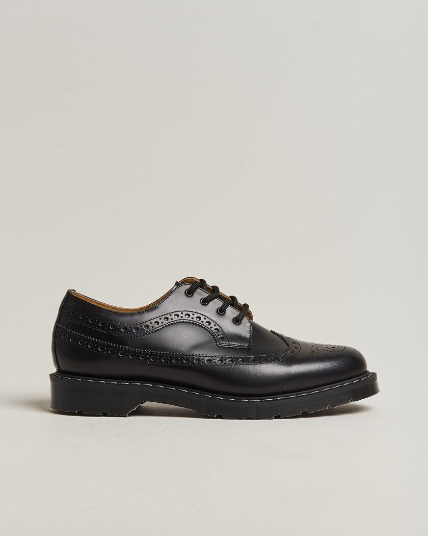 Solovair American Brogue Shoe Black Shine – Nero