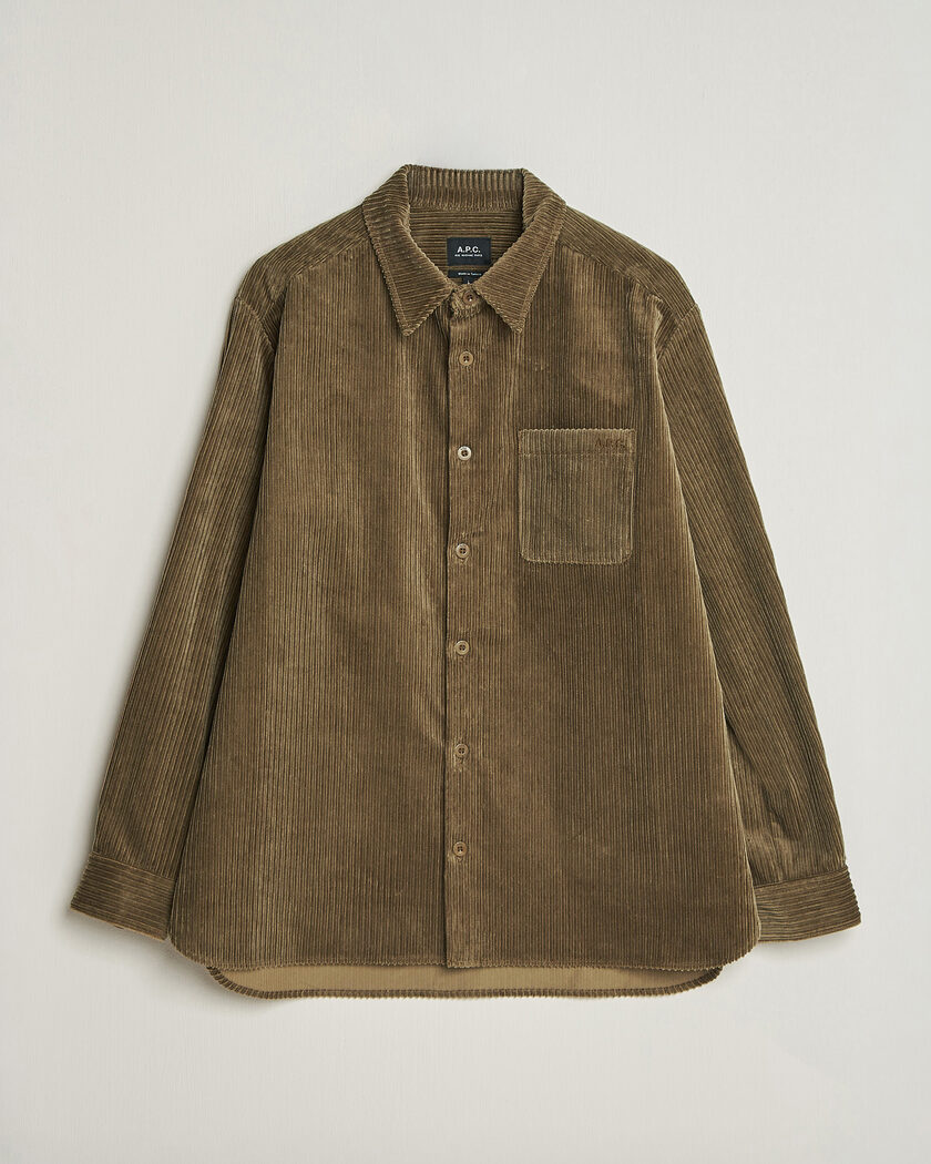 A.P.C. Mateo Corduroy Overshirt Taupe – Marrone