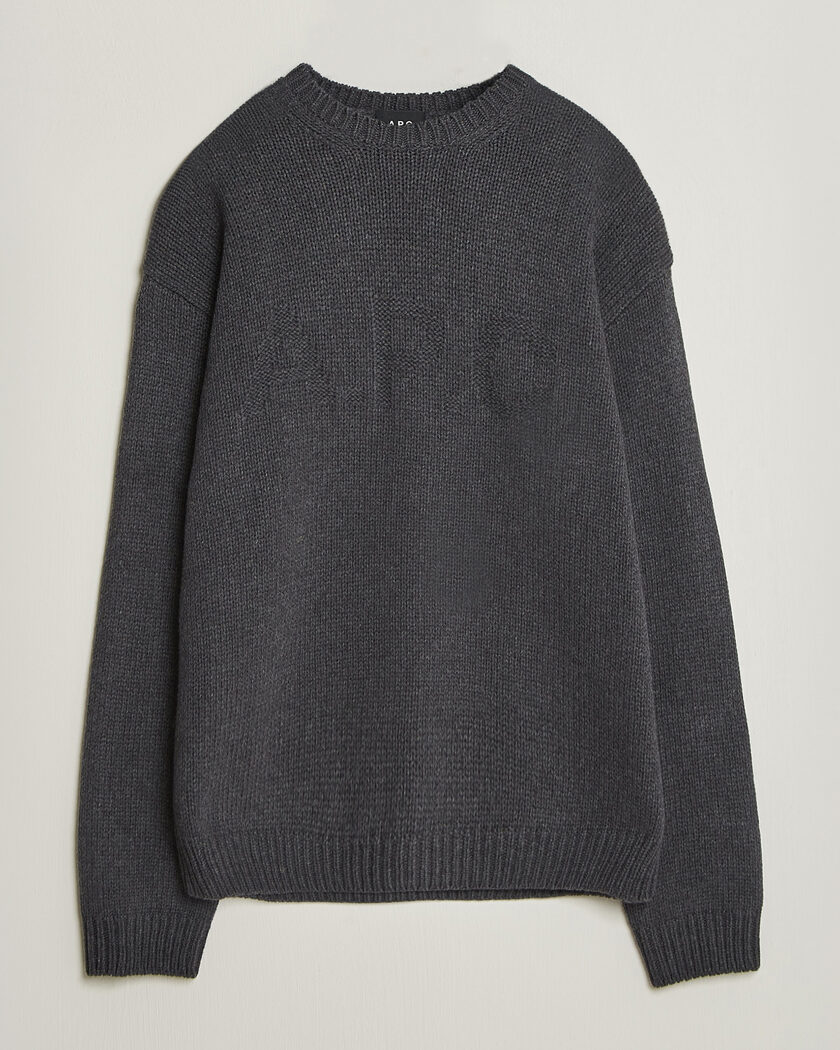 A.P.C. George Wool Knitted Sweater Anthracite Melange – Grigio