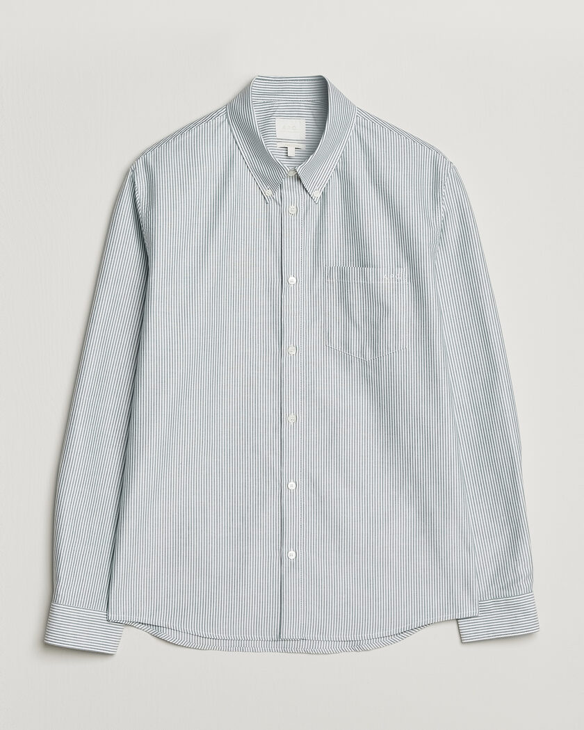A.P.C. Greg Striped Oxford Shirt Green/White – Multicolore