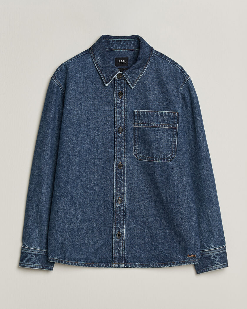 A.P.C. Basile Denim Overshirt Washed Indigo – Blu