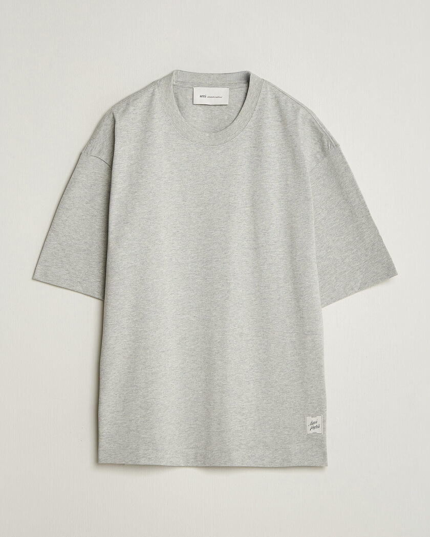 AMI Heritage Logo T-Shirt Light Grey Melange – Grigio