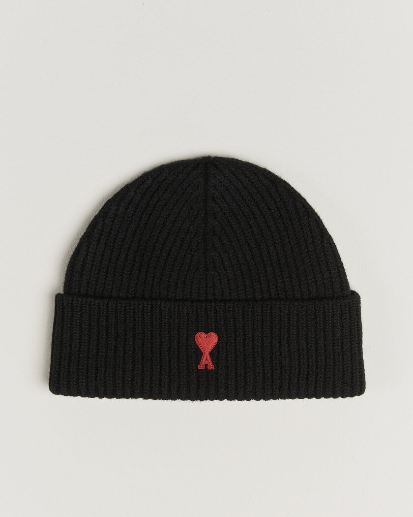 AMI Heart Logo Beanie Black – Nero