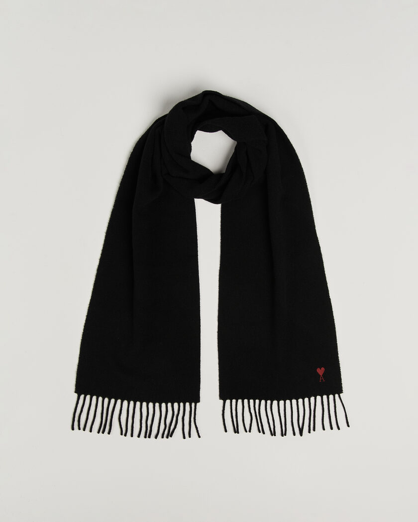 AMI Heart Logo Scarf Black – Nero