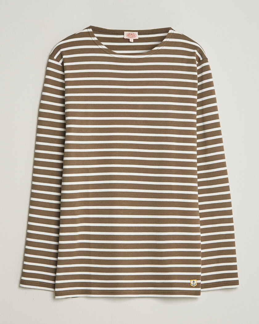 Armor-lux Houat Héritage Stripe Long Sleeve T-Shirt Olive/Milk – Multicolore