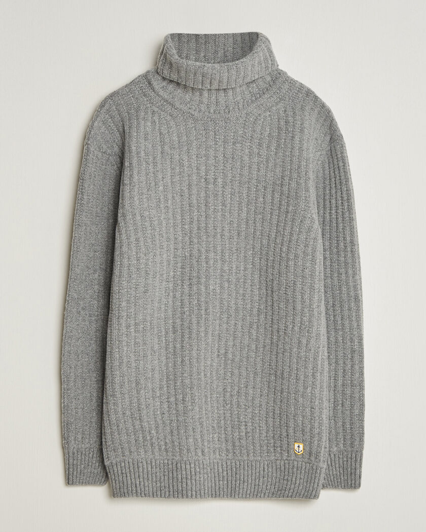 Armor-lux Wool Knitted Rollneck Slate – Grigio