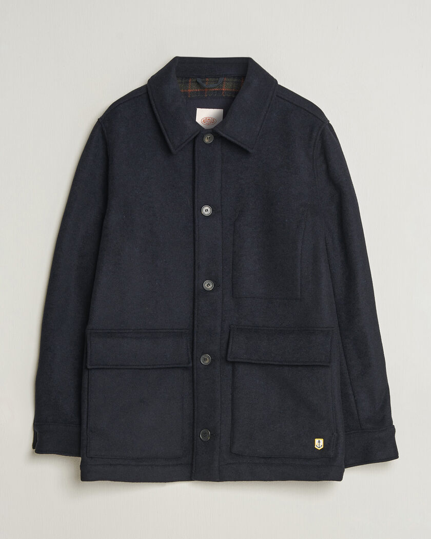 Armor-lux Wool Shirt Jacket Rich Navy – Blu