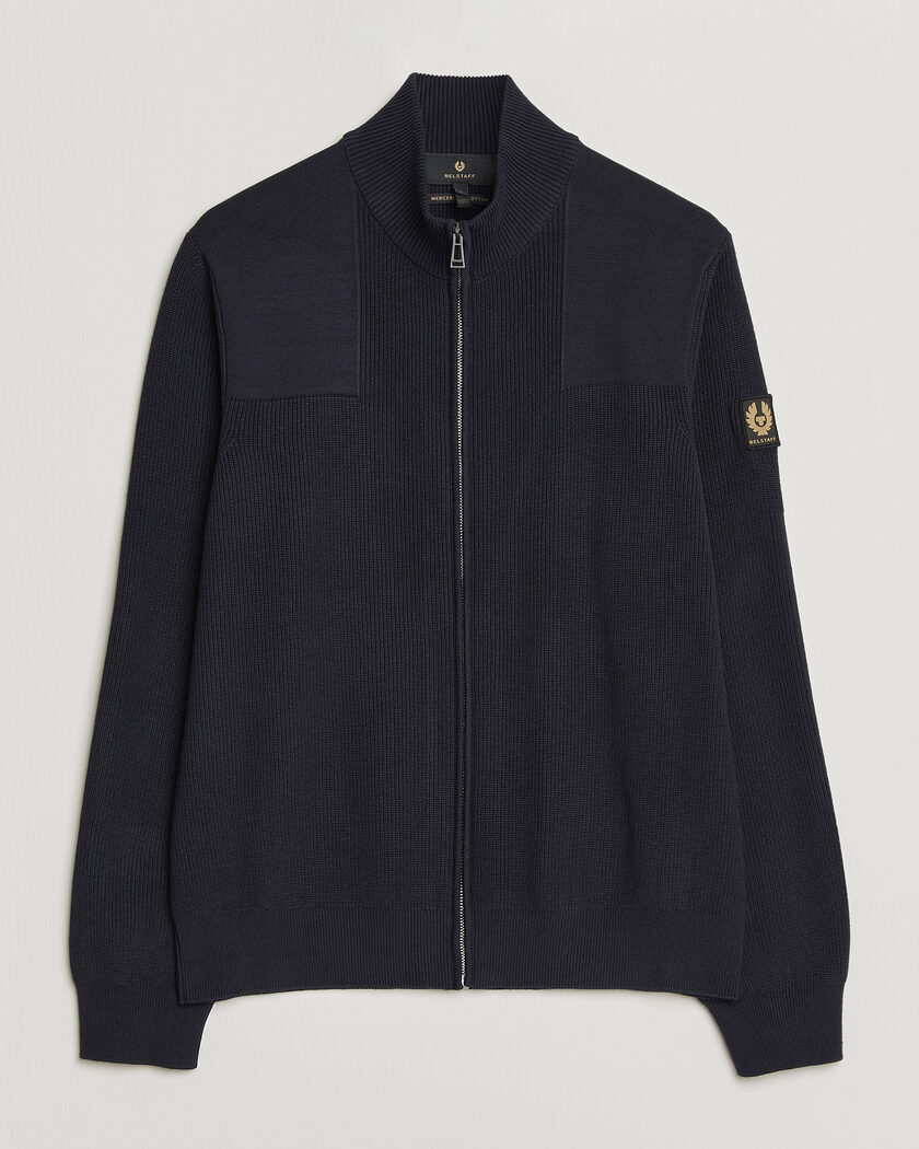 Belstaff Commander Knitted Full Zip Dark Ink – Blu