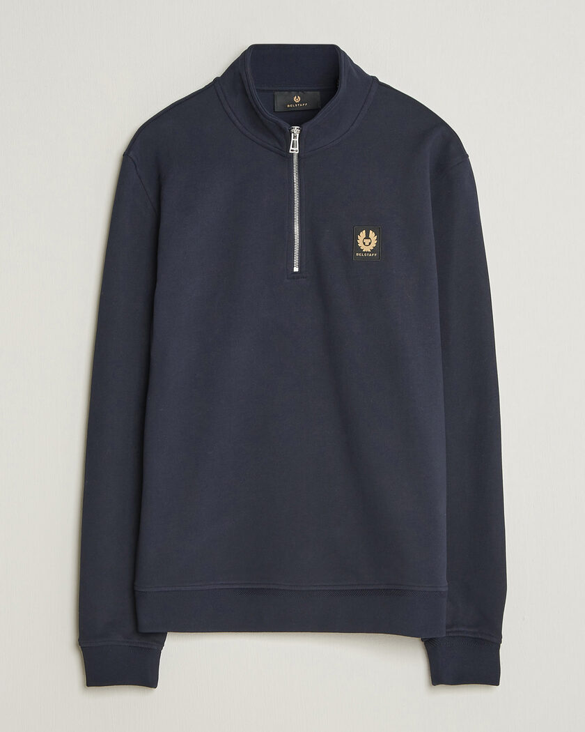 Belstaff Signature Half Zip Sweatshirt Dark Ink – Blu