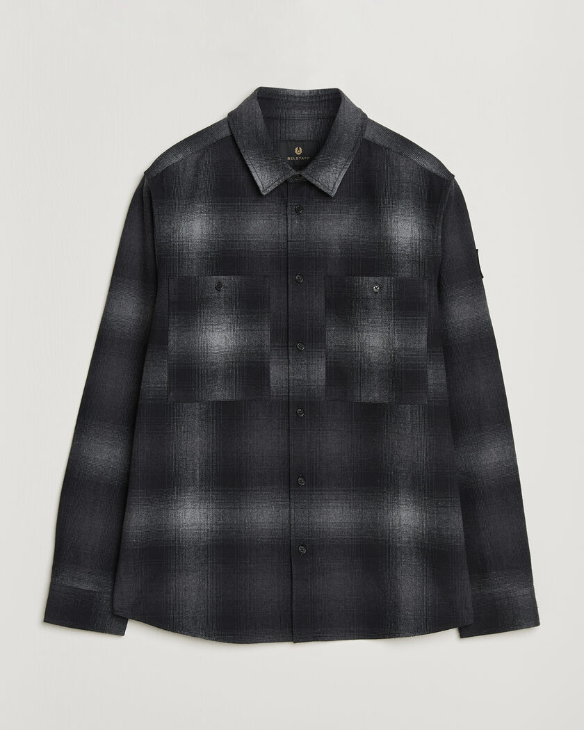 Belstaff Outpost Cotton Flannel Checked Overshirt Black – Nero