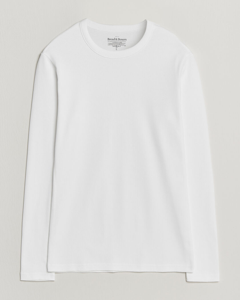 Bread & Boxers Ribbed Long Sleeve T-Shirt White – Bianco