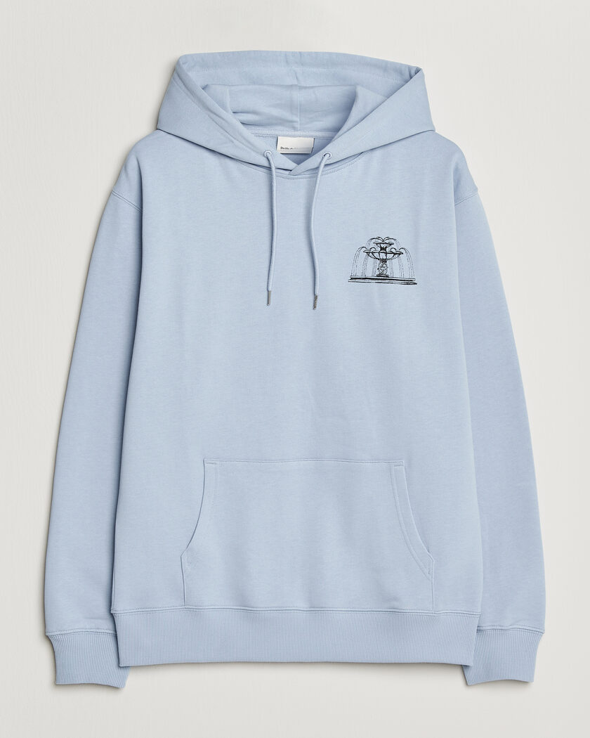 Drôle de Monsieur Fountain Printed Hoodie Light Blue – Blu