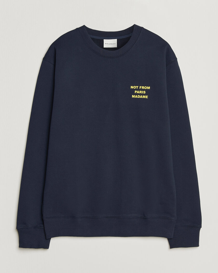 Drôle de Monsieur Bold Slogan Sweatshirt Navy – Blu