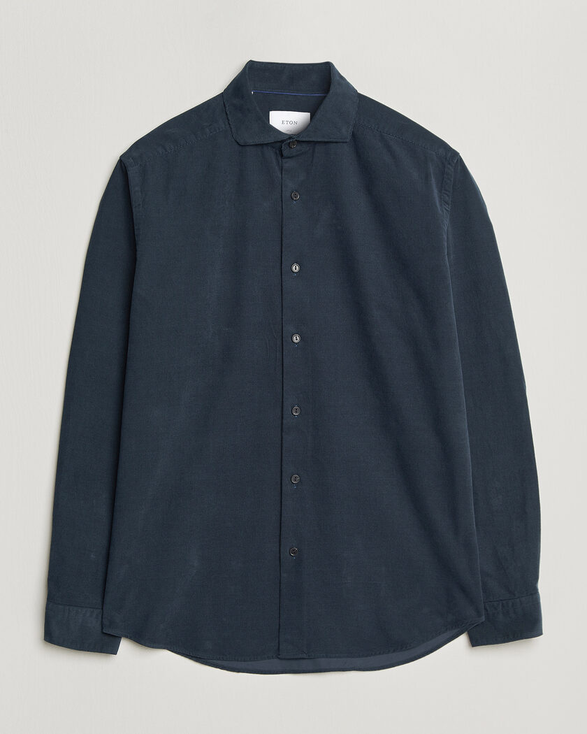 Eton Casual Fit Corduroy Shirt Navy Blue – Blu