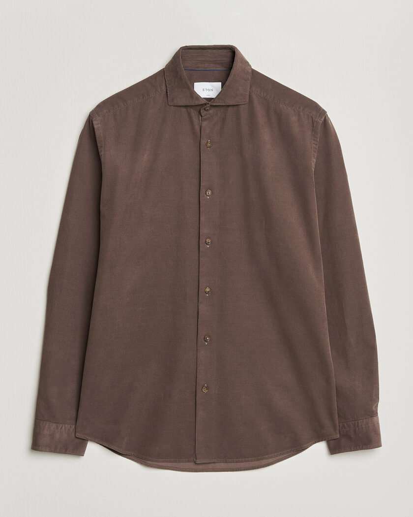 Eton Casual Fit Corduroy Shirt Dark Brown – Marrone
