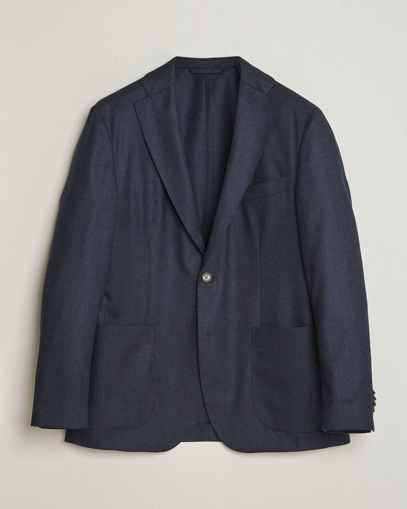 Eton Wool Flannel Soft Jacket Navy Blue – Blu