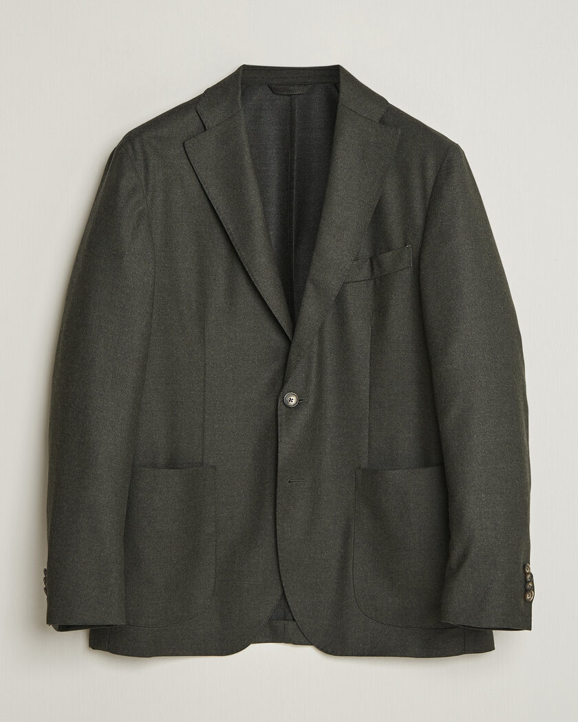 Eton Wool Flannel Soft Jacket Dark Green – Verde