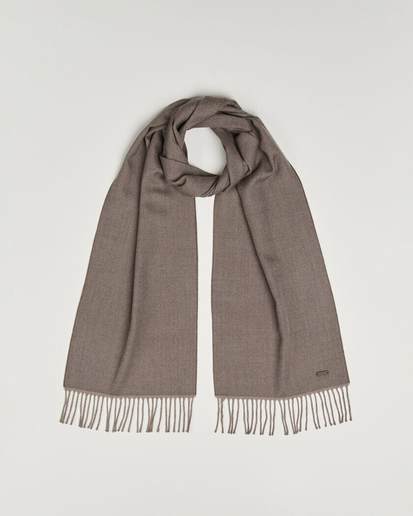 Eton Twill Merino Wool Scarf Brown – Marrone