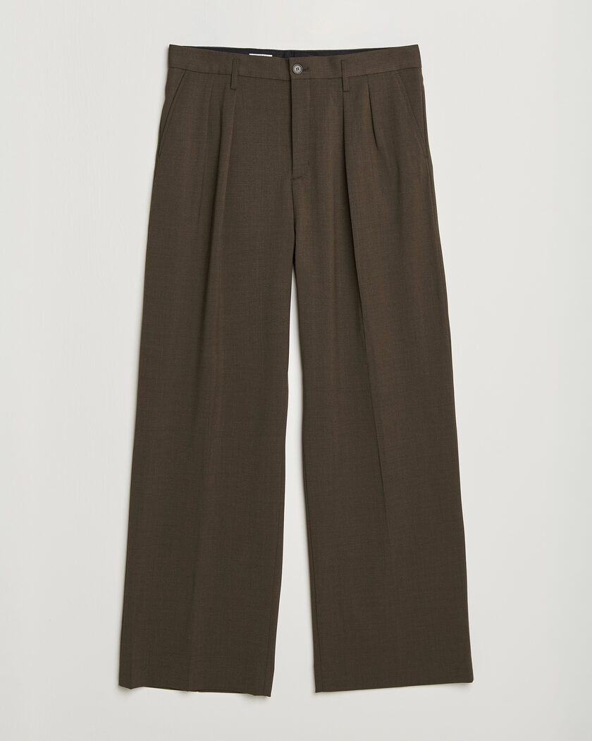 Filippa K Milo Wide Wool Trousers Walnut Brown – Marrone