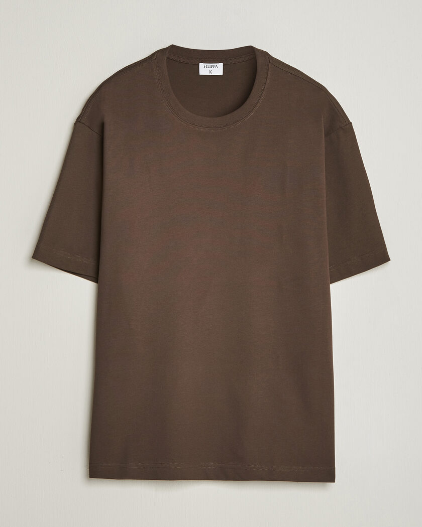 Filippa K Heavy Cotton Crew Neck T-Shirt Golden Brown – Marrone