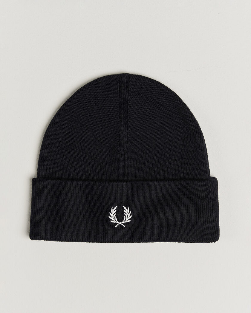 Fred Perry Merino Wool Beanie Navy – Blu