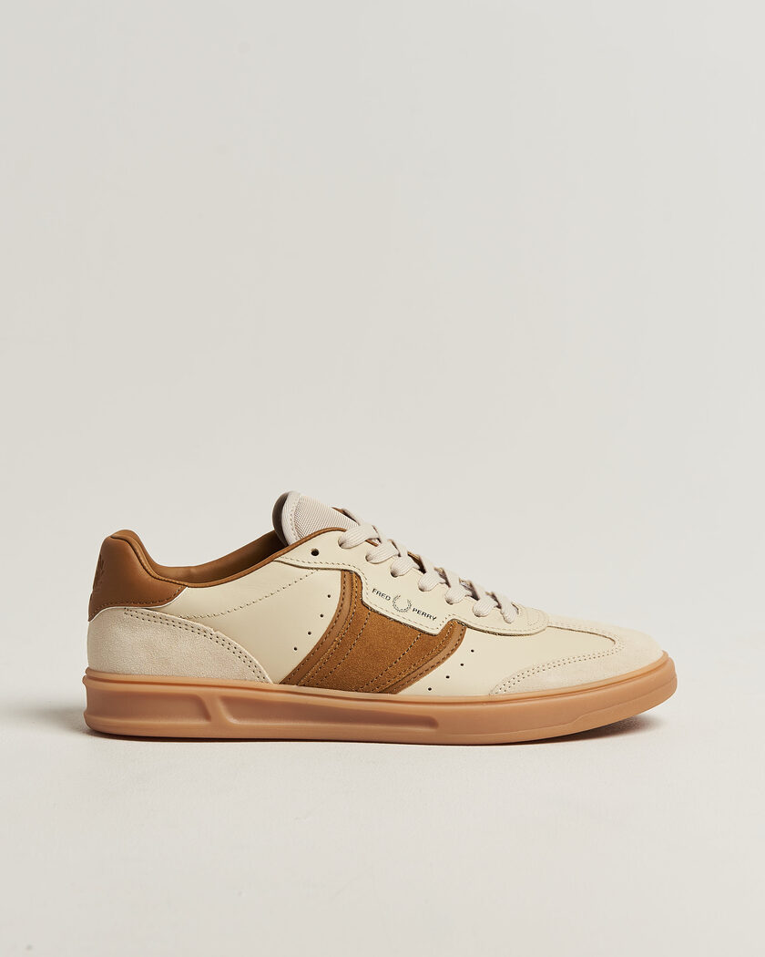 Fred Perry B4 Leather/Suede Sneaker Oatmeal – Bianco