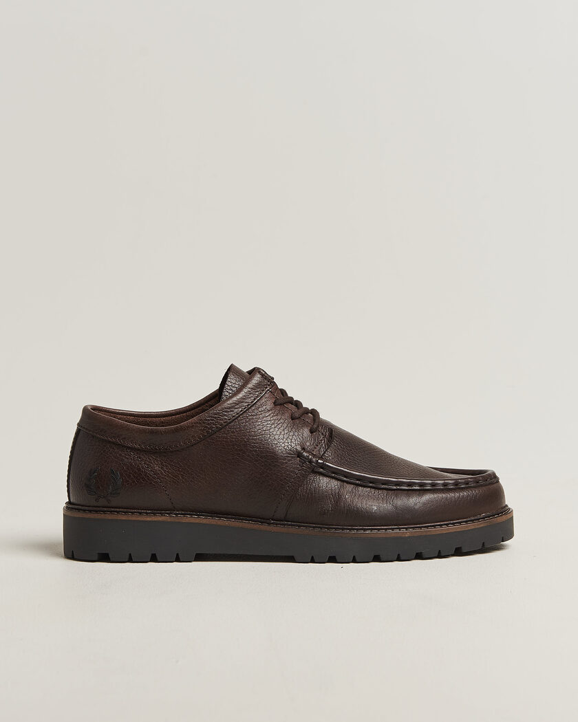 Fred Perry Kenny Grained Leather Derby Rich Brown – Marrone