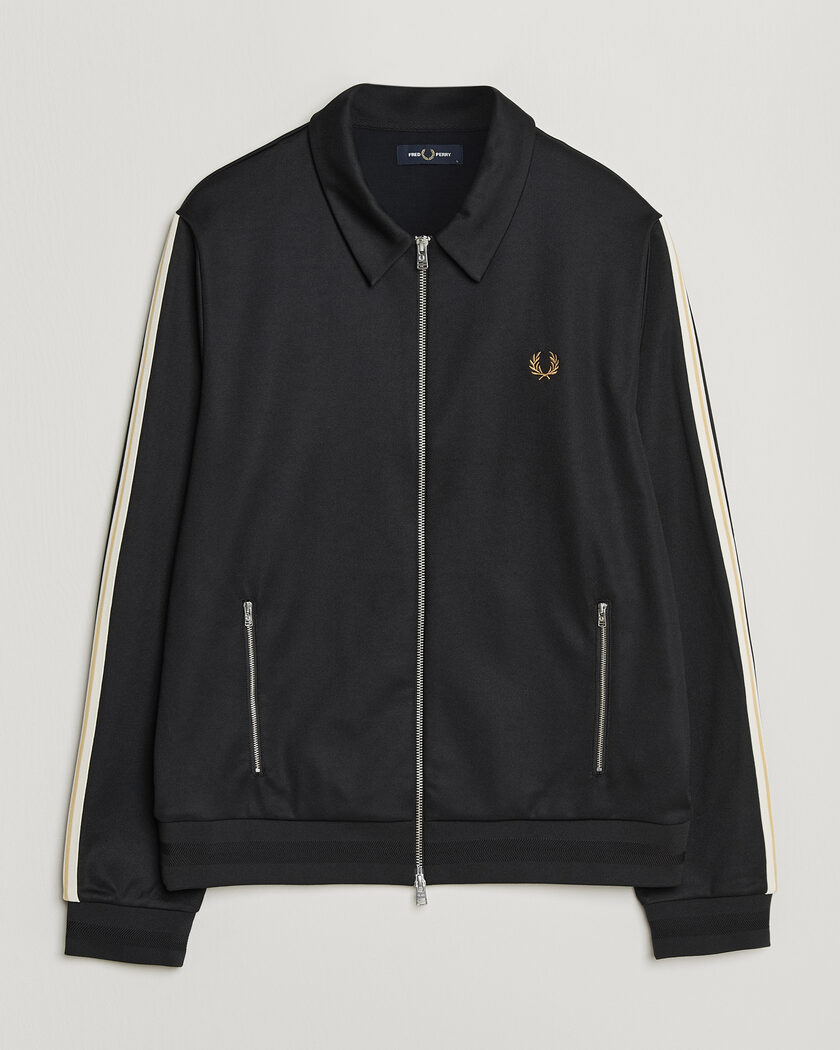 Fred Perry Tipped Taped Track Jacket Black – Nero