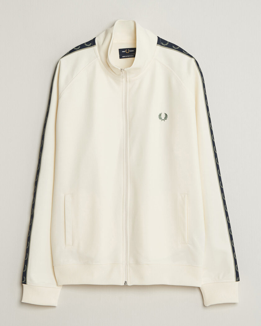 Fred Perry Taped Track Jacket Ecru – Bianco
