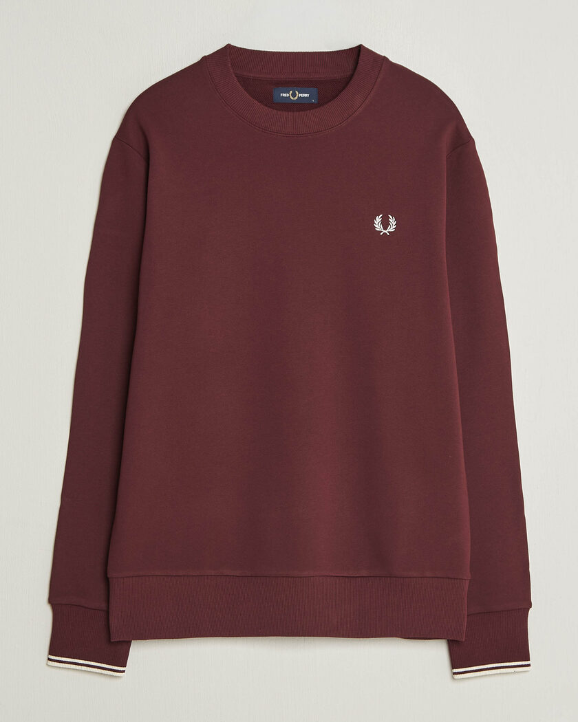 Fred Perry Crew Neck Sweatshirt Oxblood – Rosso