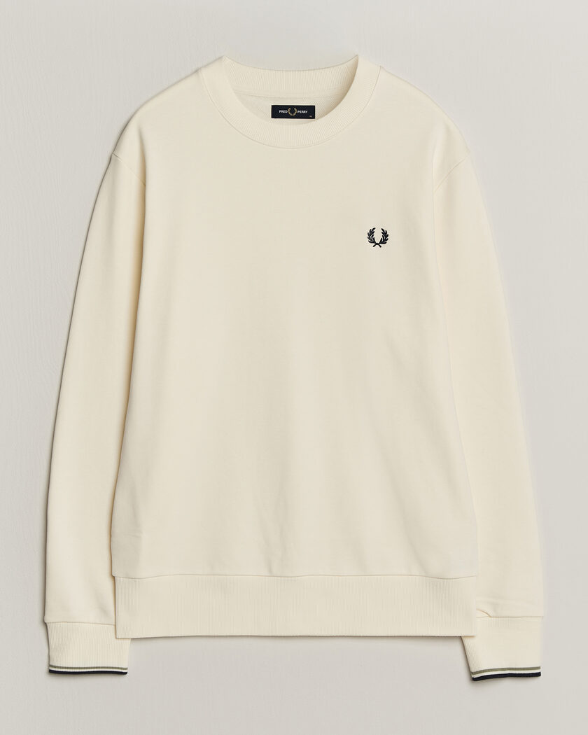 Fred Perry Crew Neck Sweatshirt Ecru – Bianco