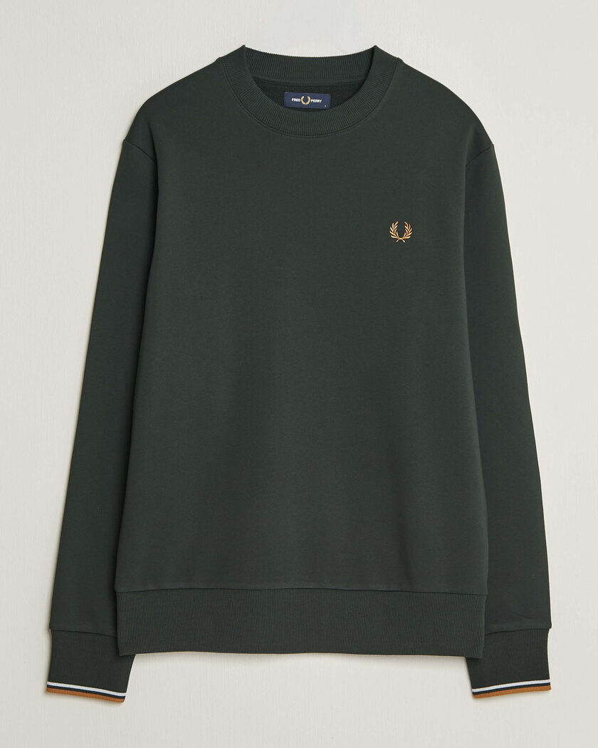 Fred Perry Crew Neck Sweatshirt Night Green – Verde