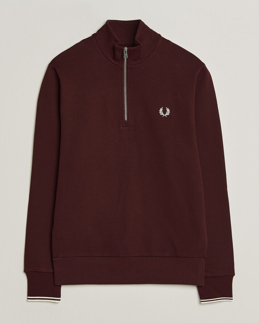 Fred Perry Half Zip Sweatshirt Oxblood – Rosso