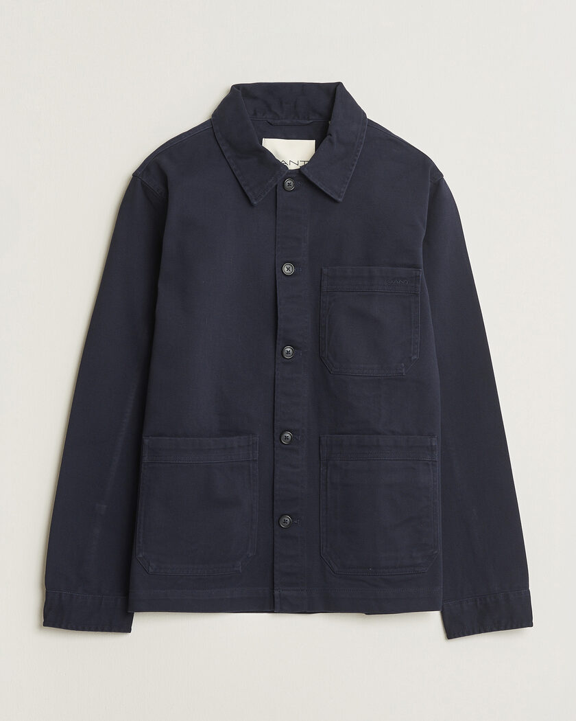 Gant Regular Fit Brushed Twill Overshirt Evening Blue – Blu