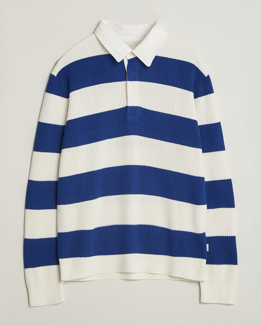 Gant Cotton/Merino Knitted Striped Rugger Cream – Bianco