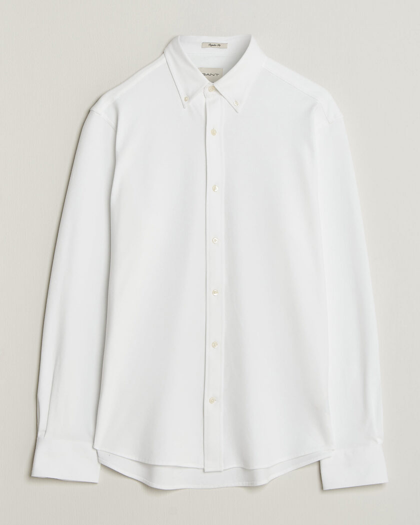 Gant Regular Fit Jersey Pique Shirt White – Bianco