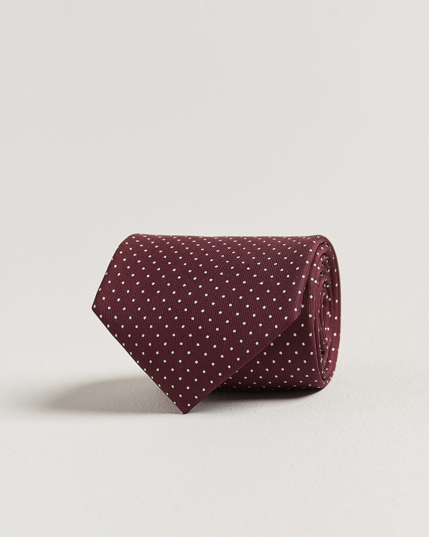 E. Marinella 3-Fold Printed Silk Tie Burgundy – Rosso