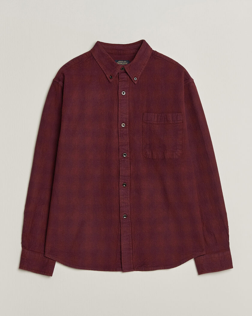 Pendleton Flannel Button Down Shirt Maroon Plaid – Rosso