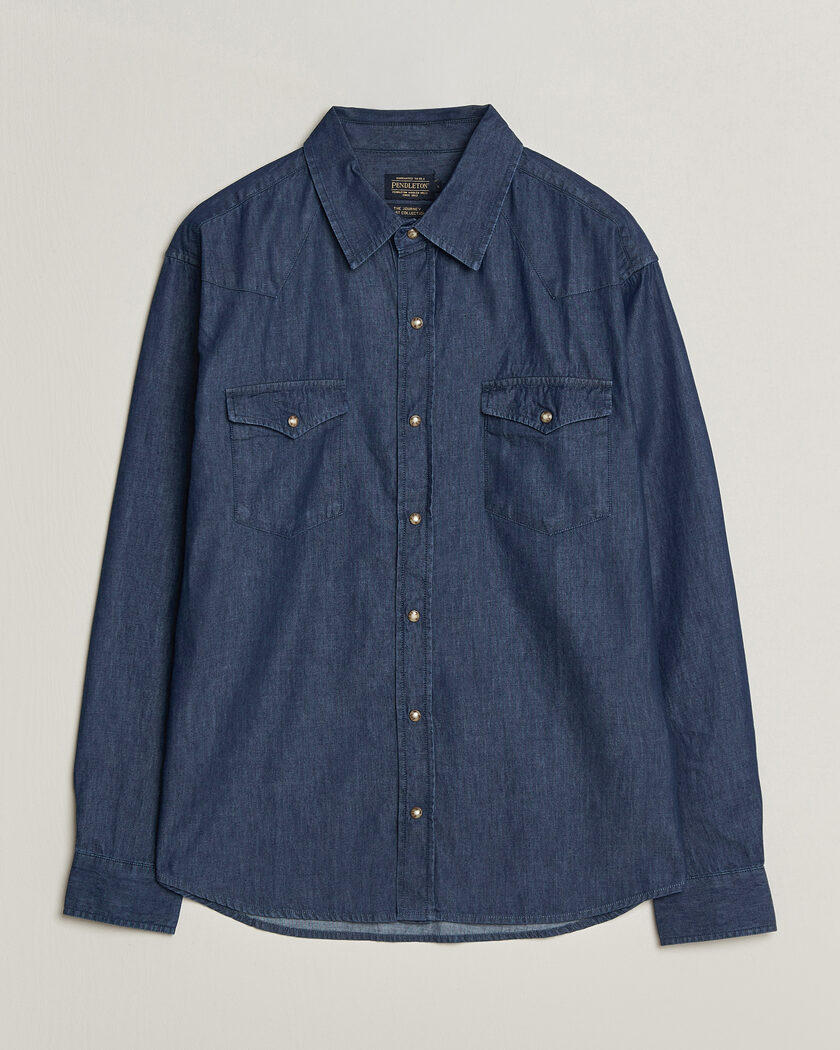 Pendleton Chandler Western Shirt Indigo Chambray – Blu