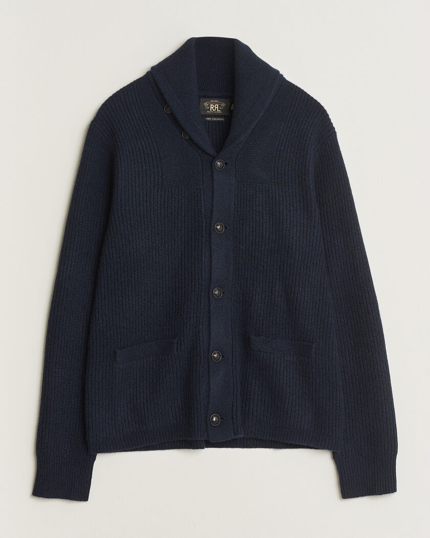 RRL Cashmere Shawl Collar Cardigan Navy – Blu