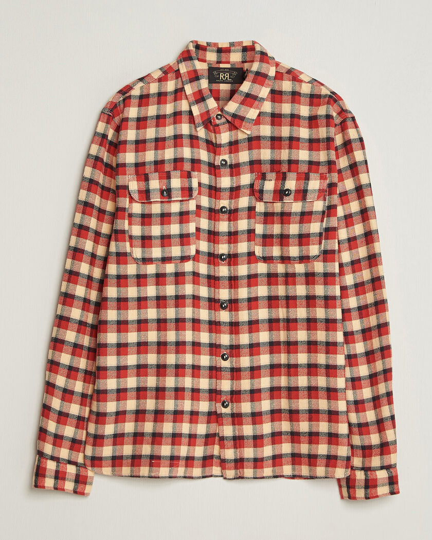RRL Plaid Flannel Shirt Red/Cream – Rosso
