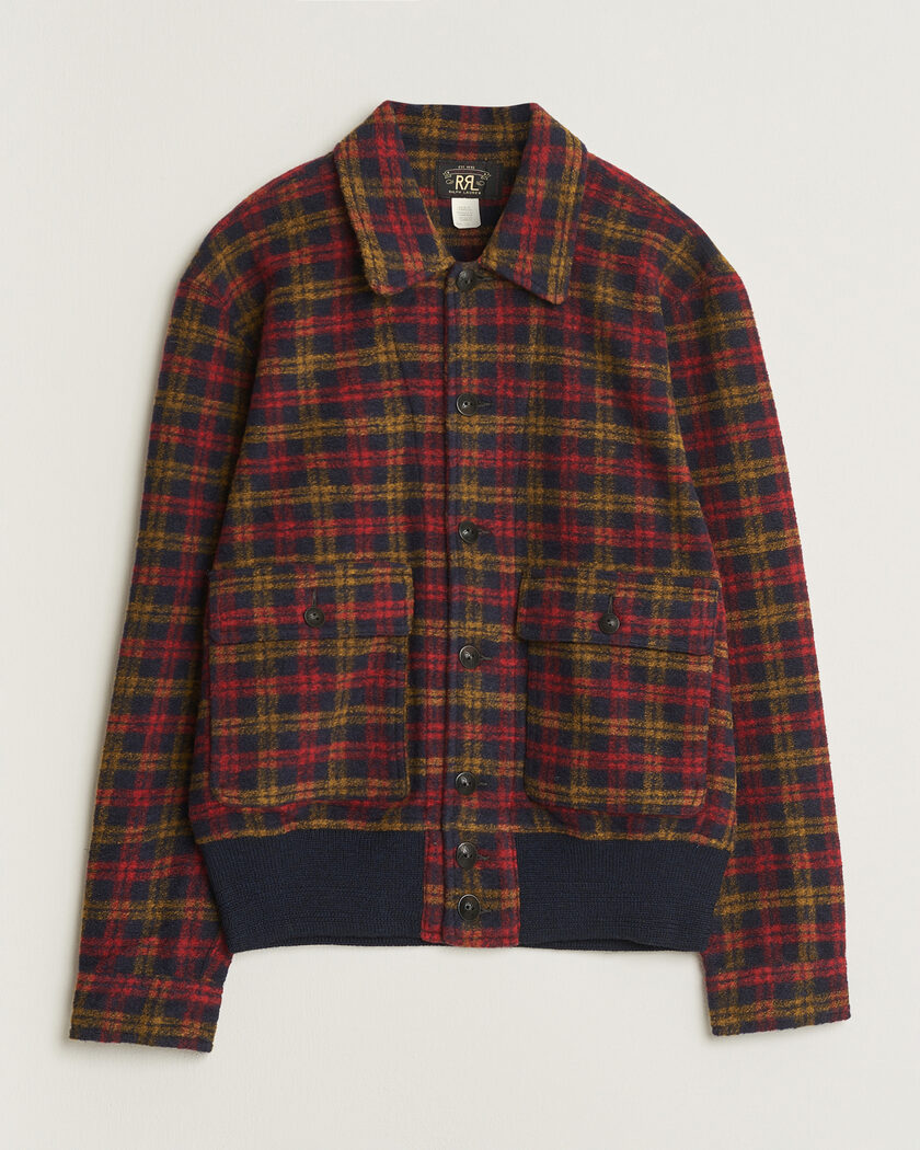 RRL Knit Bomber Jacket Red Multi – Multicolore