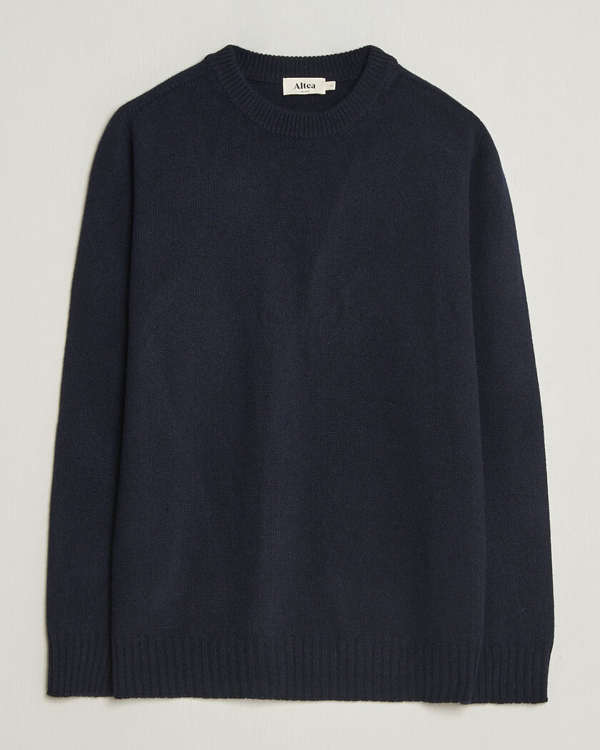 Altea Wool/Cashmere Crew Neck Pullover Navy – Blu