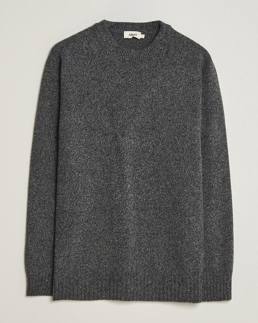 Altea Wool/Cashmere Crew Neck Pullover Charcoal Melange – Grigio